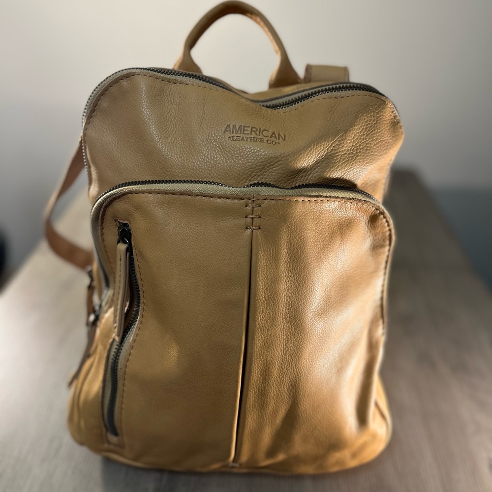 Tan Leather Backpack